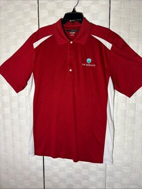 The Barclays Greg Norman Collection Red Polo with White Accents